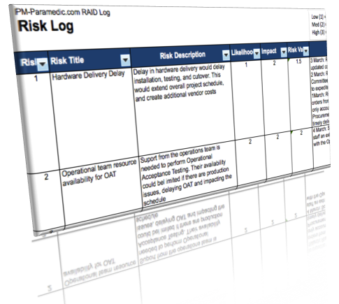 sample issues log